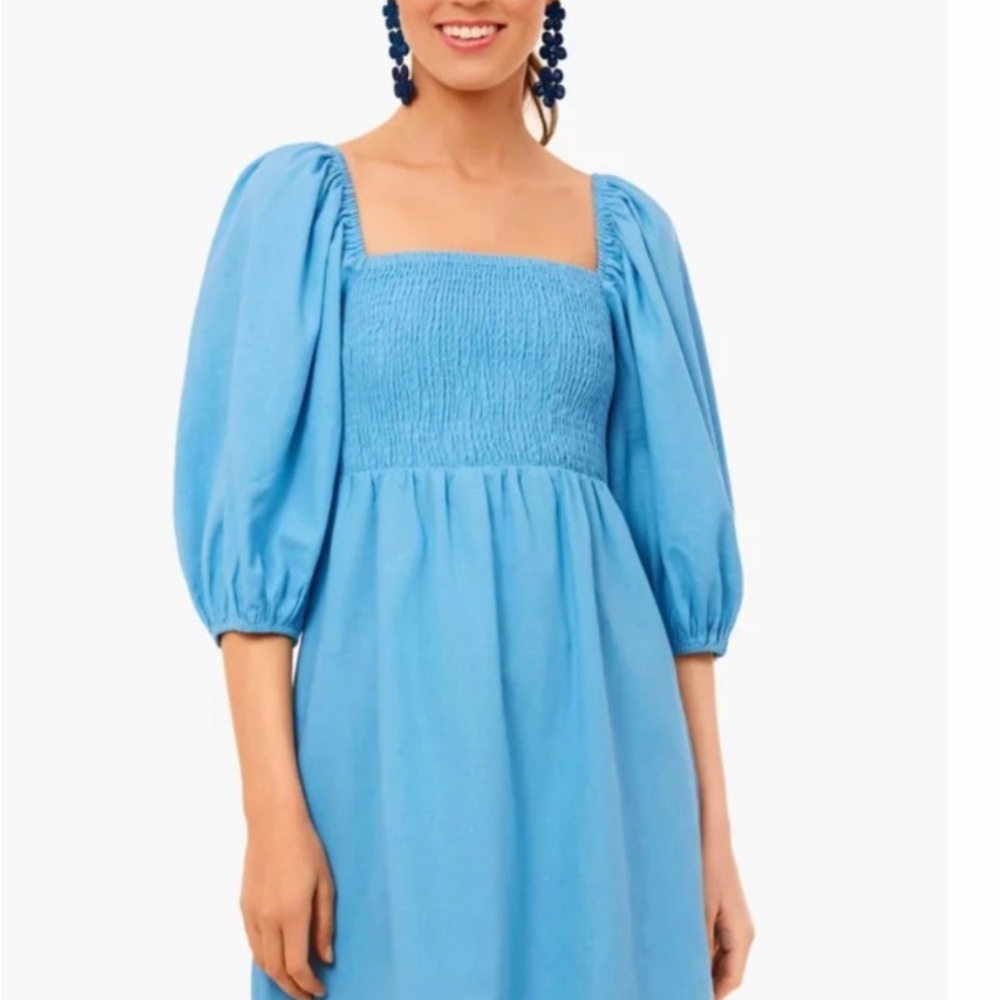 BEAUFORT BLUE ANNIE SMOCKED DRESS